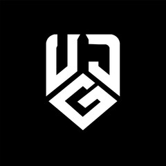 UGJ letter logo design on black background. UGJ creative initials letter logo concept. UGJ letter design.
