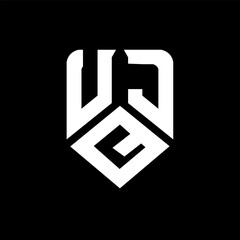 UQJ letter logo design on black background. UQJ creative initials letter logo concept. UQJ letter design.
