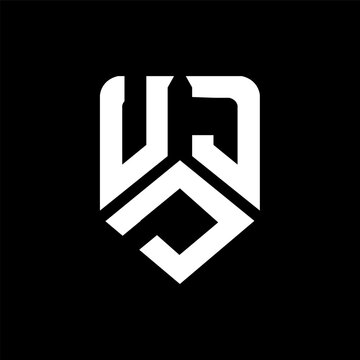 UDJ letter logo design on black background. UDJ creative initials letter logo concept. UDJ letter design.
