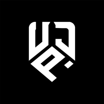 UPJ letter logo design on black background. UPJ creative initials letter logo concept. UPJ letter design.
