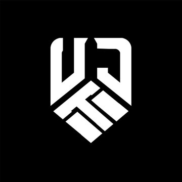 UTJ letter logo design on black background. UTJ creative initials letter logo concept. UTJ letter design.
