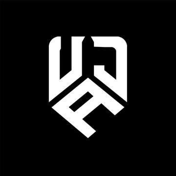 UAJ letter logo design on black background. UAJ creative initials letter logo concept. UAJ letter design.
