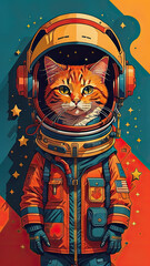 cat on the moon astronaut and spaceship or astronaut in space or cat astronaut in space or astronaut cat or astronaut with cat or cat cosplay astronaut or cat costume astronaut