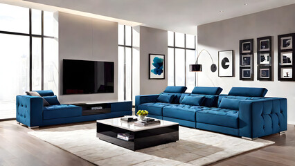 Obraz na płótnie Canvas interior, living room, sofa, room, home, Generative AI
