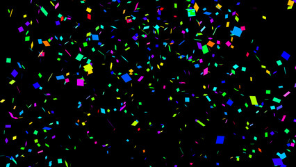 Colorful rainbow confetti isolated with alpha channel