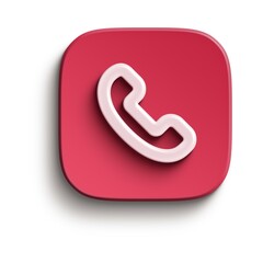 Phone Call 3D Icon. Old Telephone 3D Icon. Call End Icon. 3d illustration, vector.  - 144