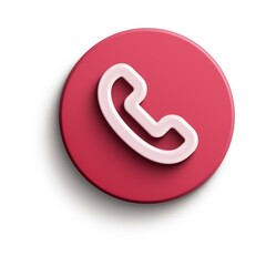Phone Call 3D Icon. Old Telephone 3D Icon. Call End Icon. 3d illustration, vector.  - 145