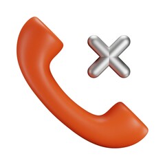 Phone Call 3D Icon. Old Telephone 3D Icon. Call End Icon. 3d illustration, vector.  - 99