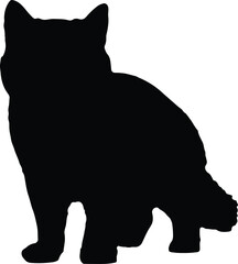 Cat Silhouette illustration Vector White Background