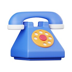 Phone Call 3D Icon. Old Telephone 3D Icon. Call End Icon. 3d illustration, vector.  - 6