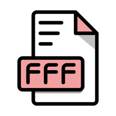 Fototapeta premium FFF File Format Icon. Outline Style With Color, Vector Illustration