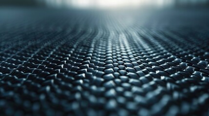 Cells of dark carbon fiber in close-up.