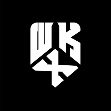 WXK letter logo design on black background. WXK creative initials letter logo concept. WXK letter design.
