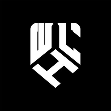 WHL letter logo design on black background. WHL creative initials letter logo concept. WHL letter design.
