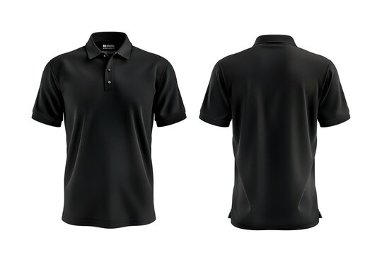 Black polo shirt template sales