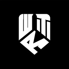 WRT letter logo design on black background. WRT creative initials letter logo concept. WRT letter design.
