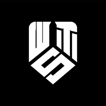 WST letter logo design on black background. WST creative initials letter logo concept. WST letter design.
