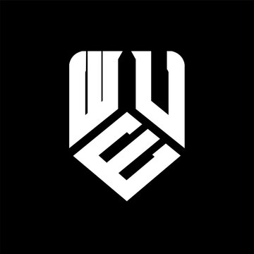WEU letter logo design on black background. WEU creative initials letter logo concept. WEU letter design.
