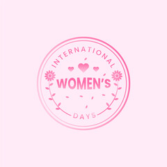 Happy international Women's Days logo design wordmark typograhy icon element vector 