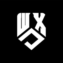 WDX letter logo design on black background. WDX creative initials letter logo concept. WDX letter design.
