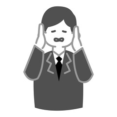 頭を抱える男性会社員
