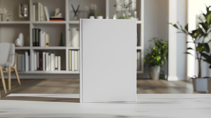 A model of a hardcover book is placed on the table