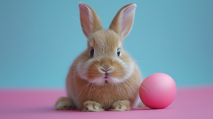 Fototapeta na wymiar Easter Bunny and Easter Egg Wallpaper