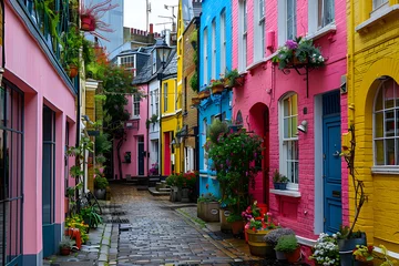 Photo sur Plexiglas Ruelle étroite Vivid Passages: Exploring a Colorful Alley in the Heart of Europe