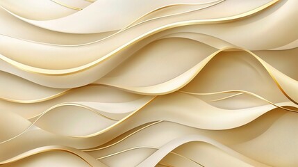 Golden lines luxury on cream color background. elegant realistic paper 