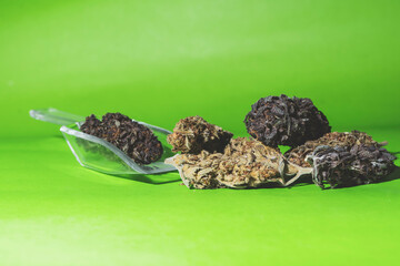 Medical cannabis marijuana, jointed herb drugs.