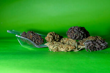 Medical cannabis marijuana, jointed herb drugs.