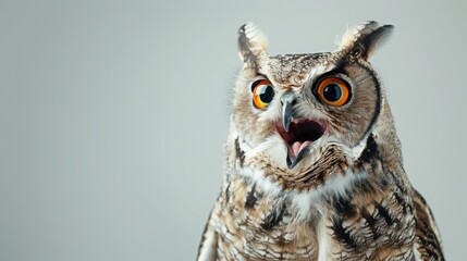 Portrait of surprised owl 