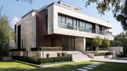Fototapeta na wymiar minimalist modern home fasade.