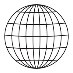 circle globe logo icon vector. Globe icon. World vector set. Earth globe sign. Planet symbol. Black isolated globe icons set on white background.