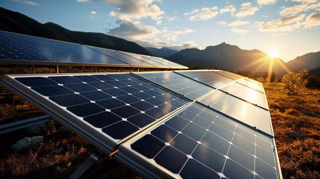 solar power station.concept of alternative renewable green energy generation. concept of alternative renewable green energy generation, low-carbon, carbon emission