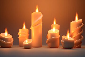 3d Candlelight elements cartoon