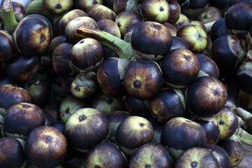 pile of Indian summer palmyra palm fruits (Nungu)	
