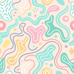 Abstract Waves Seamless Pattern Background
