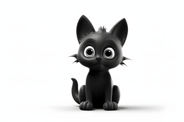 3d Black Cat cartoon