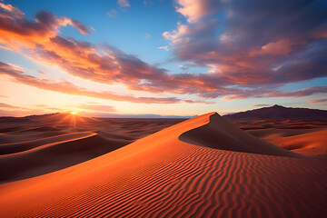 Picturesque Deserted Landscape: The Arresting Beauty of the Desert at Sunset
