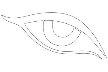  Continuous single line art drawing of human eye design outline vector art illustration
