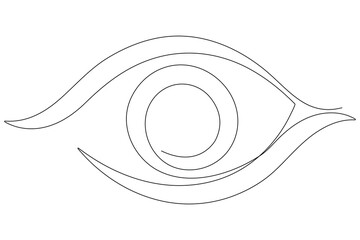  Continuous single line art drawing of human eye design outline vector art illustration
