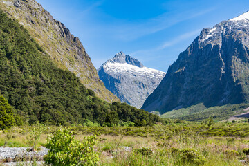 Obraz premium ミルフォードサウンドの山岳風景