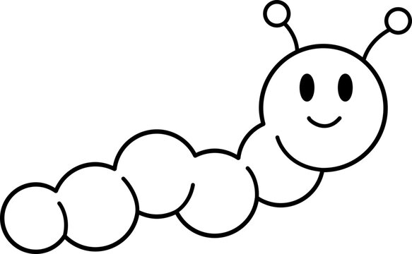 recommend clip art: Worm cute insect outline