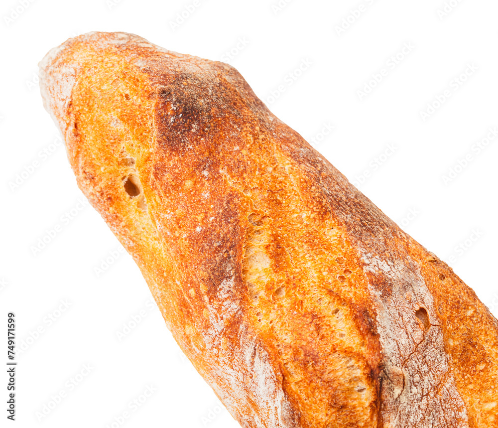 Sticker baguette bread isolated on white background