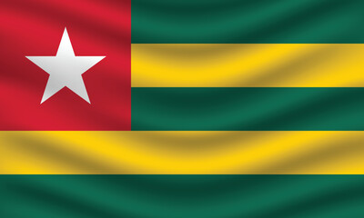 Flat Illustration of Togo flag. Togo national flag design. Togo Wave flag.
