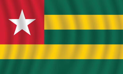 Flat Illustration of Togo flag. Togo national flag design. Togo Wave flag.
