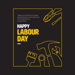 Happy Labour Day Background Illustration, International Labour Day Illustration