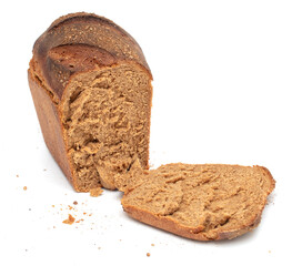Rye bread isolated on white background