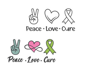 Breast Cancer Vector, Peace Love Cure, Cancer Awareness, Cancer Survivor Svg, Fight Cancer Svg, Breast Cancer Shirt, Ribbon